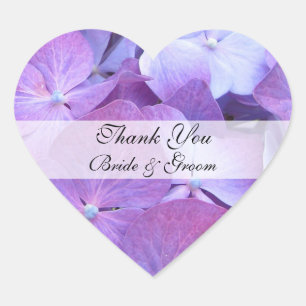 Heart Wedding Thank You Sticker - Hydrangea