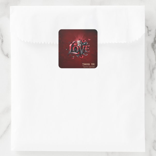 Heart Whispers: The Magic of Love  Square Sticker (Bag)