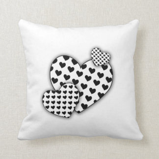 heart white and black cushion