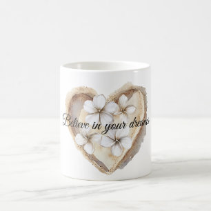 Heart White Floral Coffee Mug