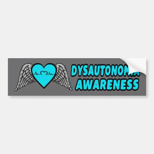 Heart/Wings...Dysautonomia Bumper Sticker (Front)
