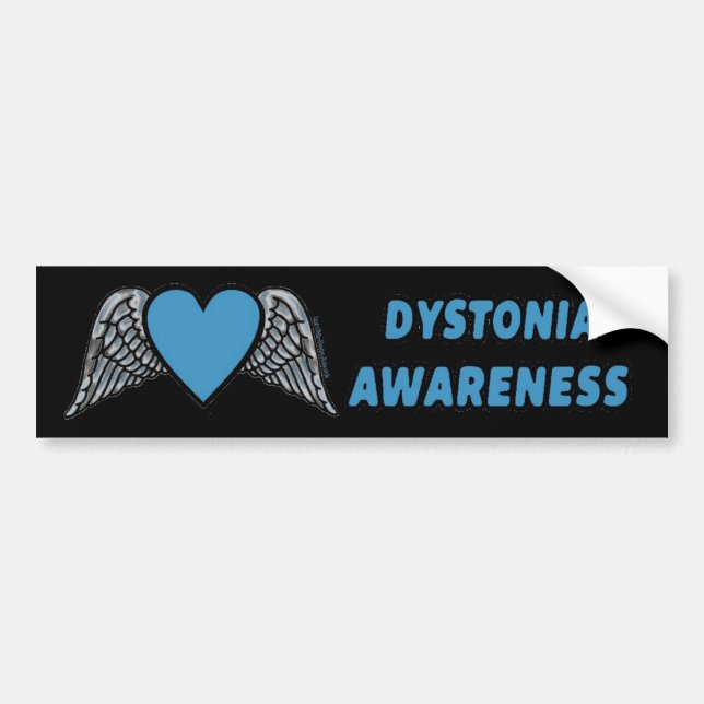 Heart/Wings...Dystonia Bumper Sticker (Front)