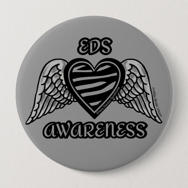 Heart/Wings...EDS 10 Cm Round Badge (Front)