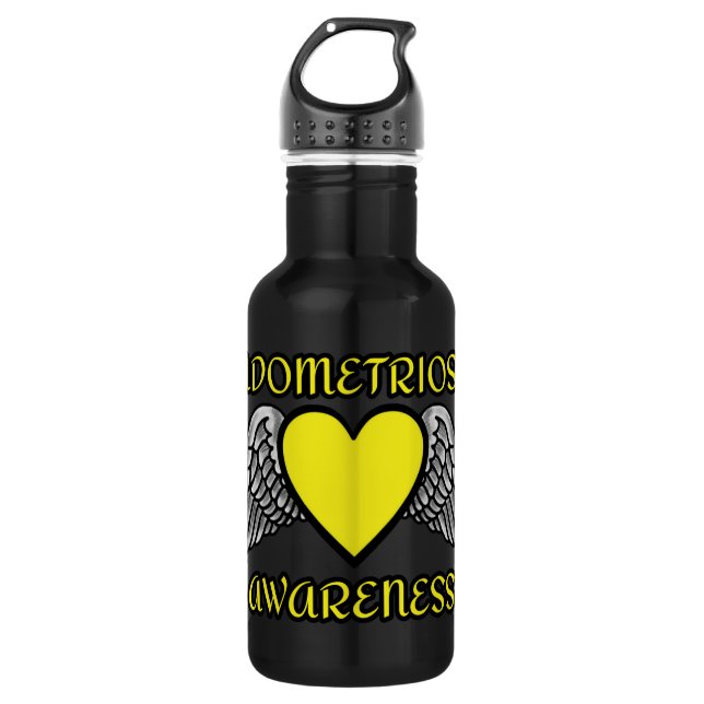 Heart/Wings...Endometriosis Water Bottle (Front)