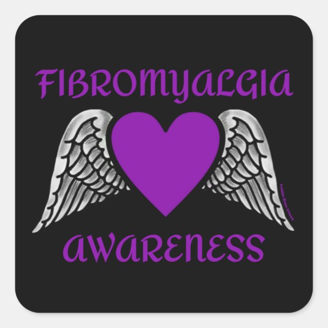 Heart/Wings...Fibro Square Sticker (Front)