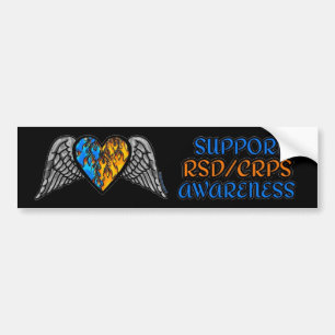 Heart/Wings/Fire...RSD/CRPS Bumper Sticker