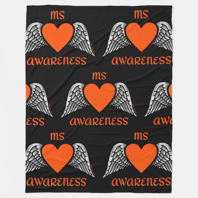 Heart/Wings...MS Fleece Blanket (Front)