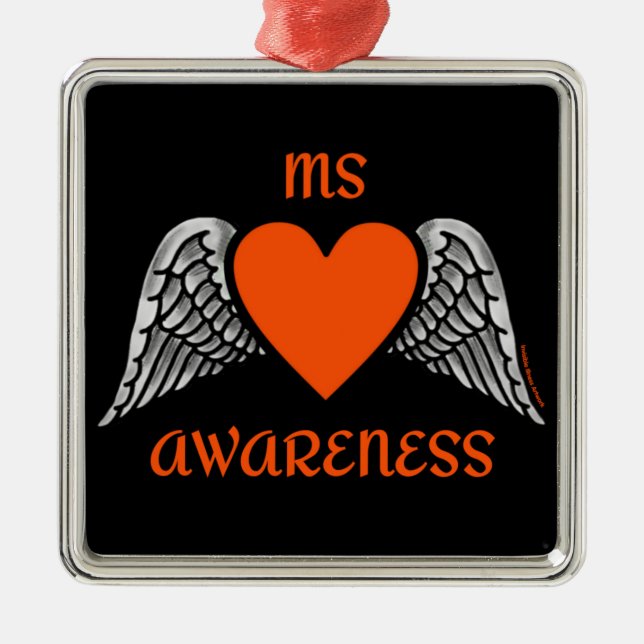 Heart/Wings...MS Metal Ornament (Front)