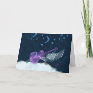 Heart wings music greeting card