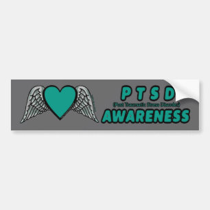 Heart/Wings...PTSD Bumper Sticker