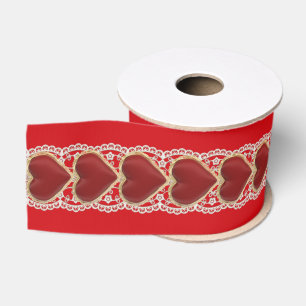 Heart with a lace grosgrain ribbon