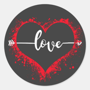 Heart with an arrow in the shape of love classic round sticker