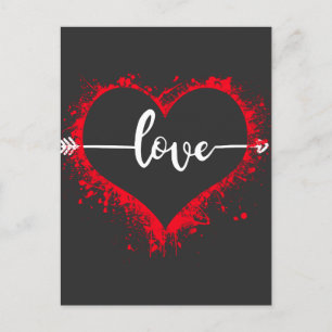 Heart with an arrow in the shape of love  postcard