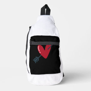 Heart With Arrow Valentine Minimal T-Shirt Sling Bag