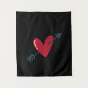 Heart With Arrow Valentine Minimal T-Shirt Tapestry