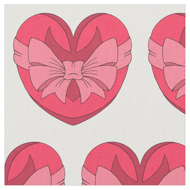 Heart with Arrowhead and Bow Fabric (Close Up)