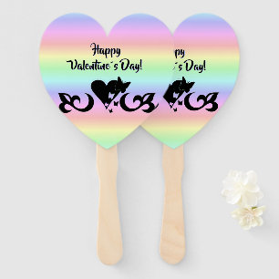 Heart with Butterfly and Lily Hand Fan