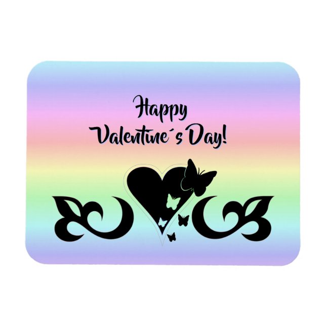 Heart with Butterfly and Lily Magnet (Horizontal)