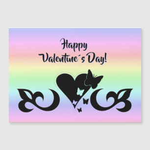 Heart with Butterfly and Lily magnetic card