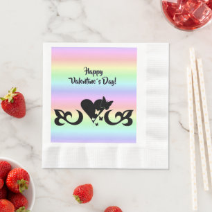 Heart with Butterfly and Lily Napkin