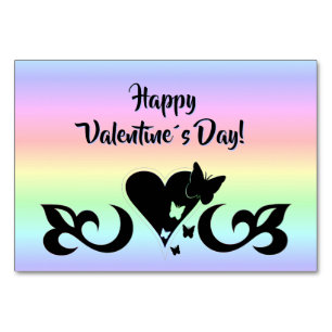 Heart with Butterfly and Lily Table Number