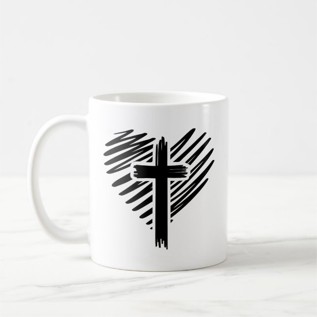 Heart with Cross Coffee Mug (Left)