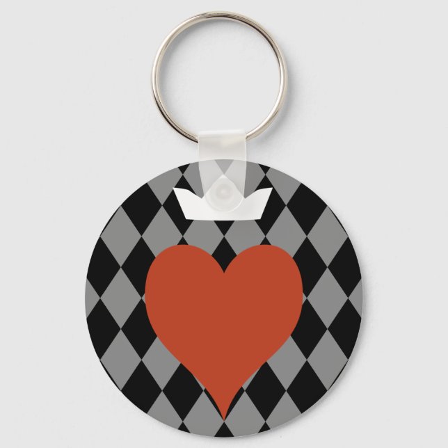 Heart with Crown Key Ring (Front)