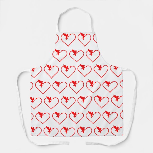 Heart with cupid gift for you apron (Front)