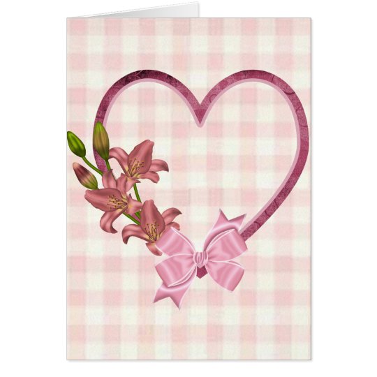 Heart with Floral Arrangement Card