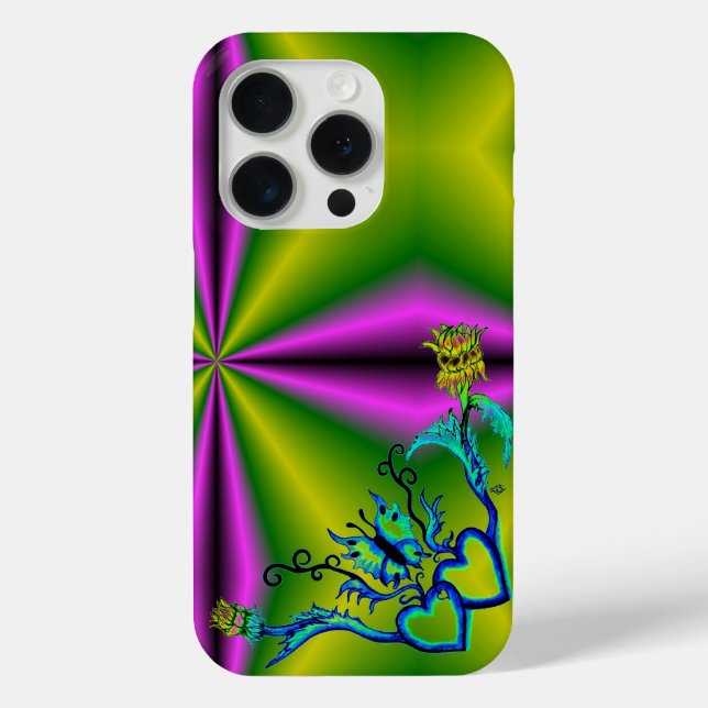 Heart with Flower and Butterfly Case-Mate iPhone Case (Back)
