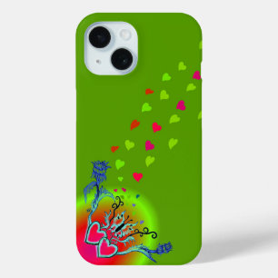 Heart with Flower and Butterfly iPhone 15 Case