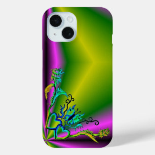 Heart with Flower and Butterfly iPhone 15 Case