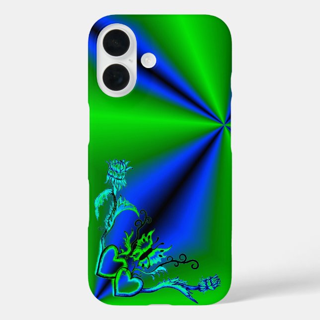 Heart with Flower and Butterfly Case-Mate iPhone Case (Back)