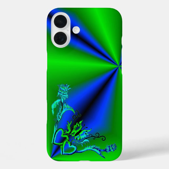 Heart with Flower and Butterfly Case-Mate iPhone Case (Back)