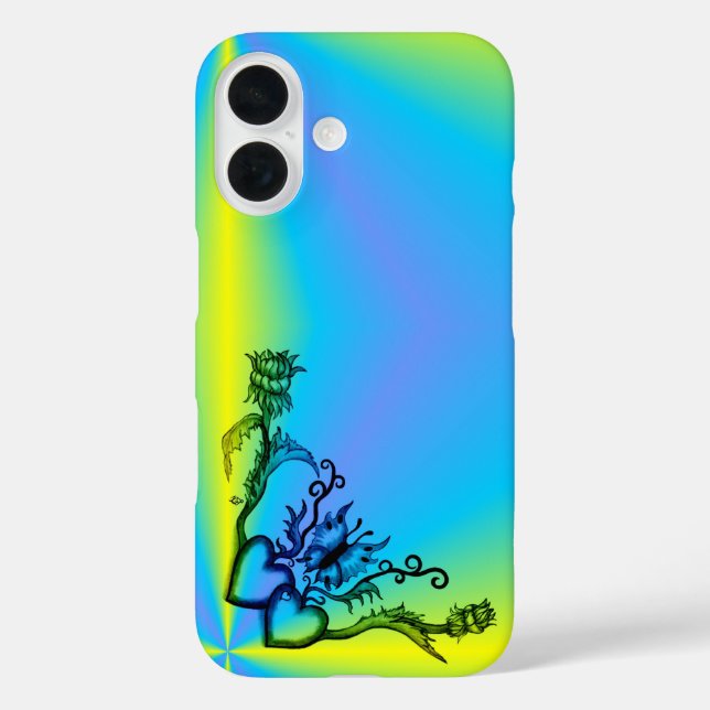 Heart with Flower and Butterfly Case-Mate iPhone Case (Back)