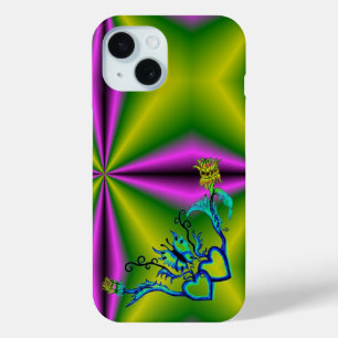 Heart with Flower and Butterfly iPhone 15 Case