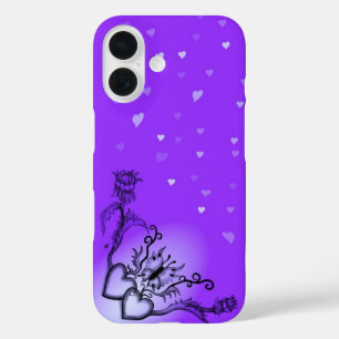 Heart with Flower and Butterfly iPhone 16 Case