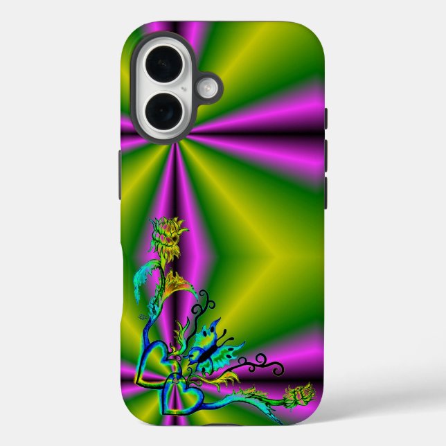 Heart with Flower and Butterfly Case-Mate iPhone Case (Back)
