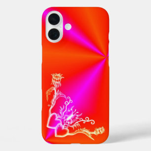 Heart with Flower and Butterfly iPhone 16 Plus Case