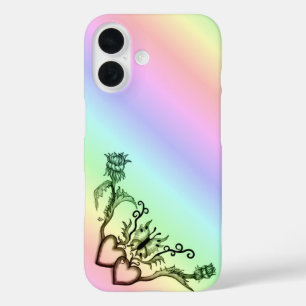 Heart with Flower and Butterfly iPhone 16 Case