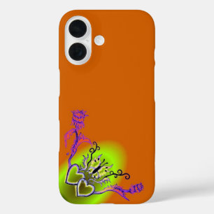 Heart with Flower and Butterfly iPhone 16 Case