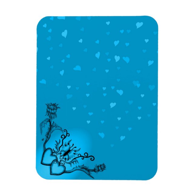 Heart with Flower and Butterfly Magnet (Vertical)