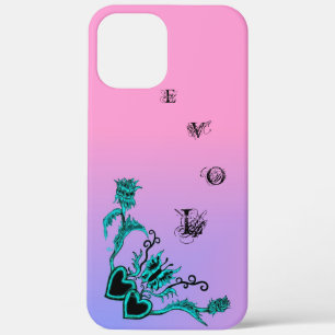 Heart with Flower and Butterfly on Pink Rainbow iPhone 12 Pro Max Case