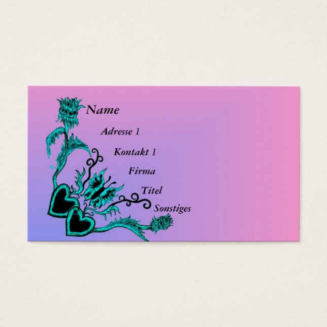 Heart with Flower and Butterfly on Rainbow (Front)