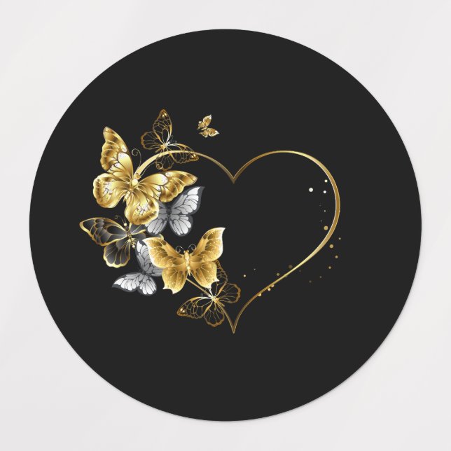Heart with Golden Butterflies (Design 1)