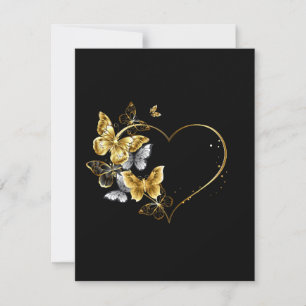 Heart with Golden Butterflies
