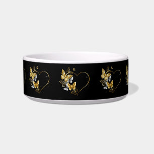 Heart with Golden Butterflies Bowl