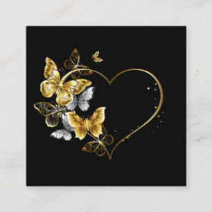 Heart with Golden Butterflies Calling Card
