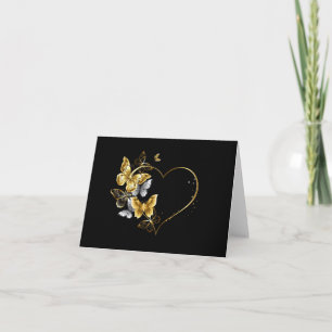 Heart with Golden Butterflies Card