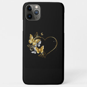 Heart with Golden Butterflies iPhone 11 Pro Max Case